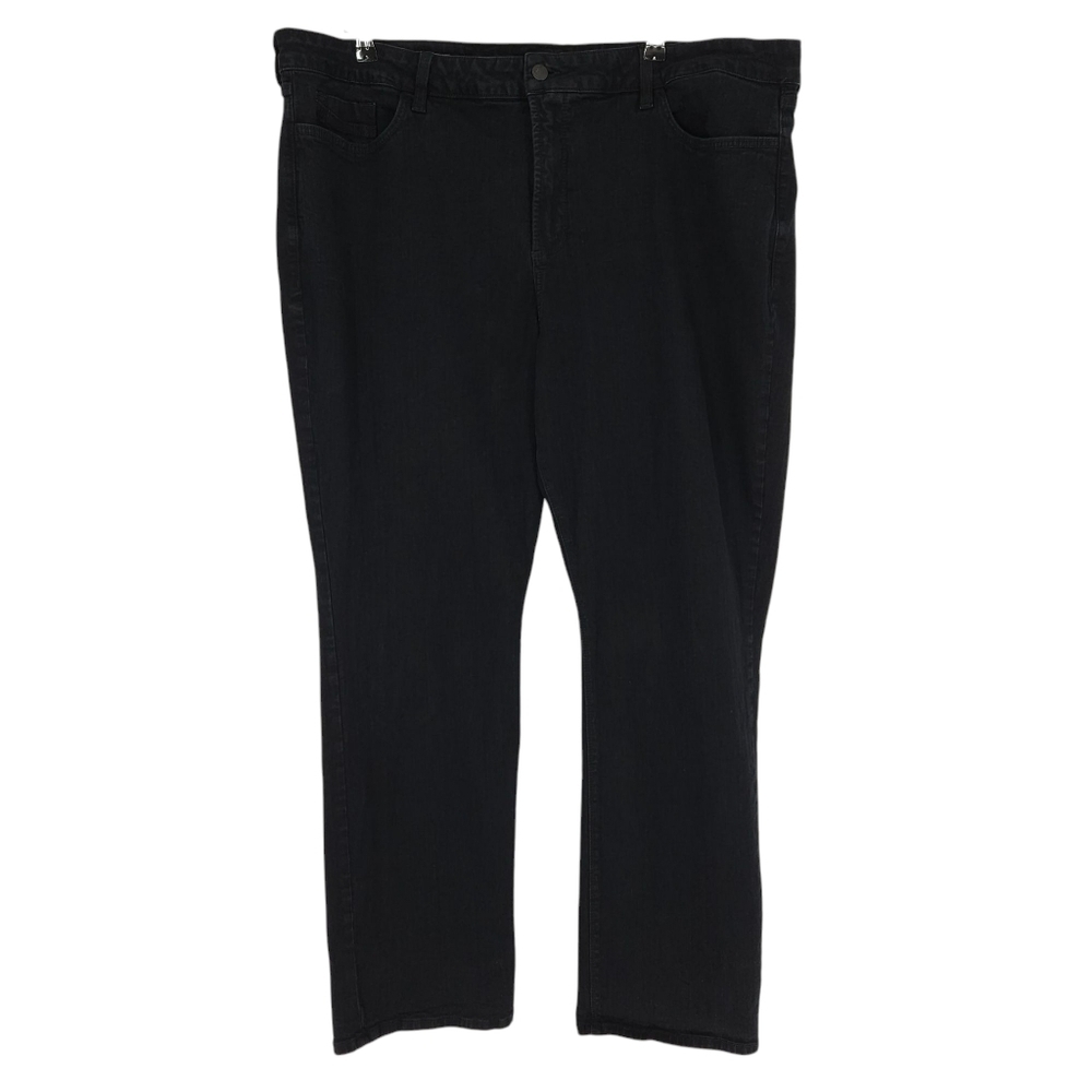 NYDJ Marilyn Straight Jeans Black Lift Tuck High Rise Dark Denim Petite 24WP